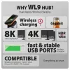 AXAGON HMC-WL9 hub docking USB-C 9-in-1 con 10 Gbit/s, 100W PD, 8K HDMI, Ethernet, ricarica wireless