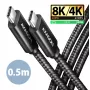 Cavo USB-C a USB-C AXAGON BUCM4X-CM05AB — USB4 Gen 3x2, 40 Gbit/s, 240 W, 0,5 m, nero