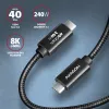 Cavo USB-C a USB-C AXAGON BUCM4X-CM05AB — USB4 Gen 3x2, 40 Gbit/s, 240 W, 0,5 m, nero