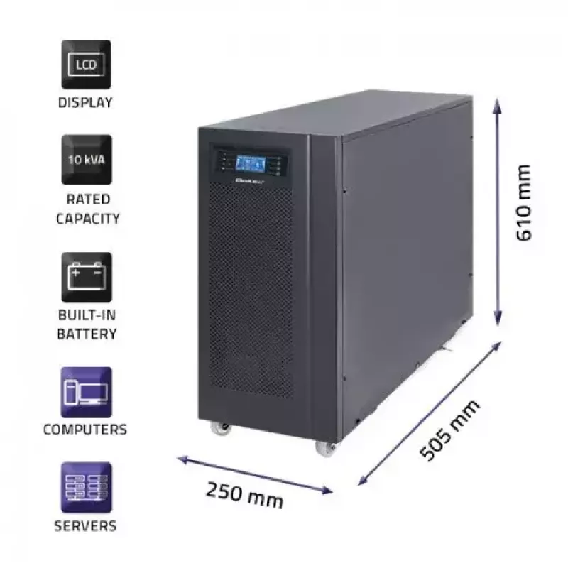 UPS Qoltec 53044 doppia conversione online 10 kVA 8000 W