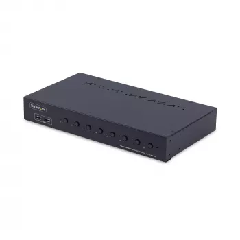 StarTech.com switch KVM HDMI a 8 porte con kit rackmount 1U, 4K 60Hz HDMI 2.0, commutazione a pulsante e hotkey, hub USB a 4 porte, indipendente dal sistema operativo, conforme TAA