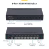 StarTech.com switch KVM HDMI a 8 porte con kit rackmount 1U, 4K 60Hz HDMI 2.0, commutazione a pulsante e hotkey, hub USB a 4 porte, indipendente dal sistema operativo, conforme TAA