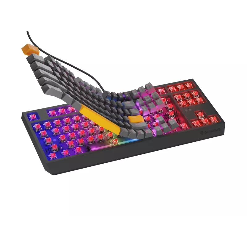 GENESIS Thor 230 TKL tastiera gaming USB + RF Wireless + Bluetooth QWERTY nero, grigio, arancione