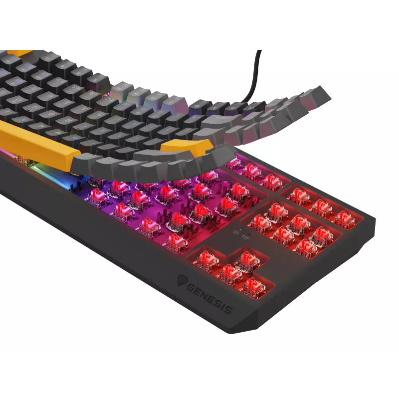 GENESIS Thor 230 TKL tastiera gaming USB + RF Wireless + Bluetooth QWERTY nero, grigio, arancione