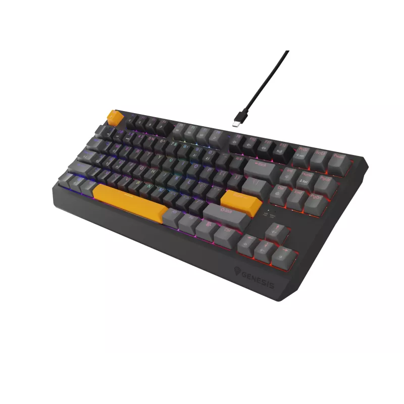 GENESIS Thor 230 TKL tastiera gaming USB + RF Wireless + Bluetooth QWERTY nero, grigio, arancione