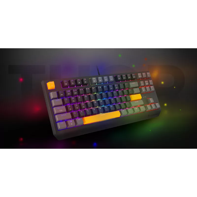 GENESIS Thor 230 TKL tastiera gaming USB + RF Wireless + Bluetooth QWERTY nero, grigio, arancione