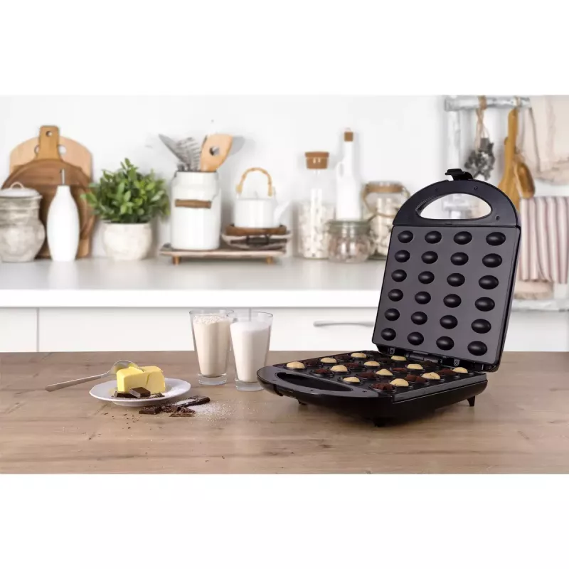 Macchina per waffle Mesko MS 3041 — 1600 W, nero, prepara 24 waffle ellittici (220–240 V)