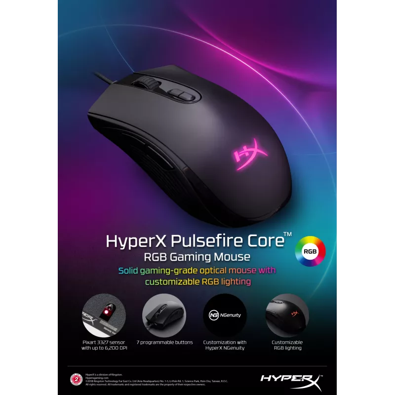 HyperX Pulsefire Core – mouse da gaming (nero)