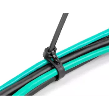 DeLOCK fascette per cavi riutilizzabili resistenti al calore, 300 x 7,6 mm, nero, 100 pz