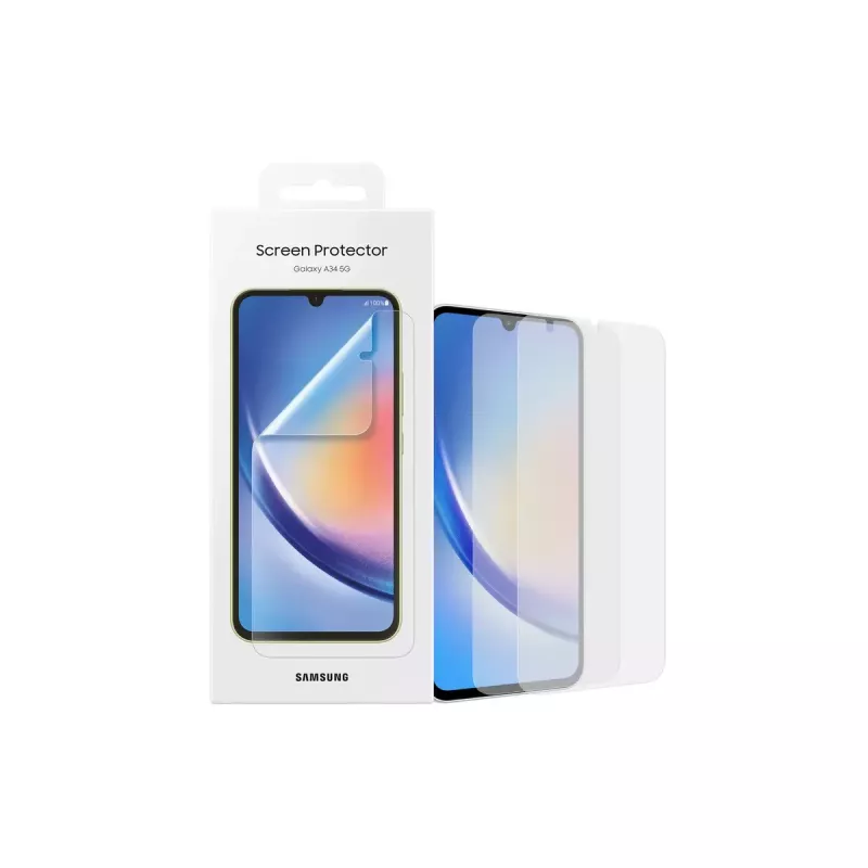 Protezione display Samsung EF-UA346 trasparente per Galaxy A34 5G, trasparente, 2 pezzi, compatibile con display da 6,6 inch