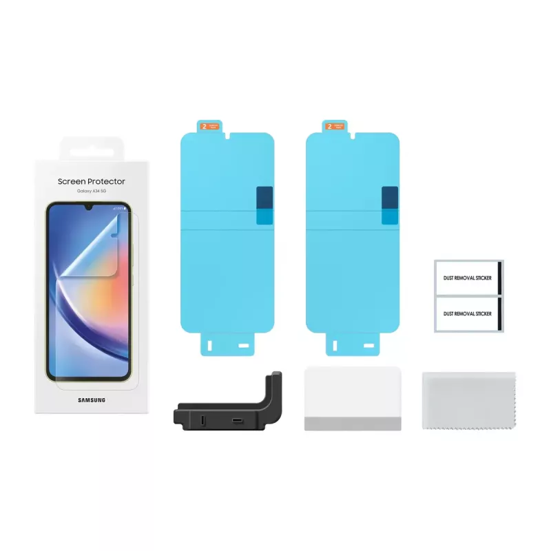 Protezione display Samsung EF-UA346 trasparente per Galaxy A34 5G, trasparente, 2 pezzi, compatibile con display da 6,6 inch