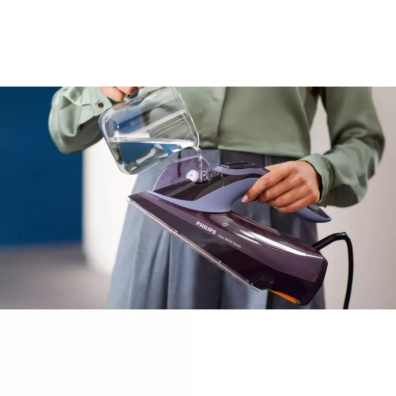 Philips Serie 8000 DST8021/30 ferro da stiro suola SteamGlide Elite 3000 W viola