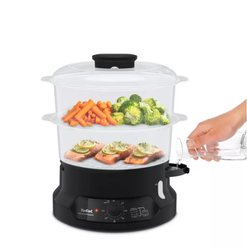 Tefal Minicompact VC139810 vaporiera 2 cestelli a libera installazione 800 W nero