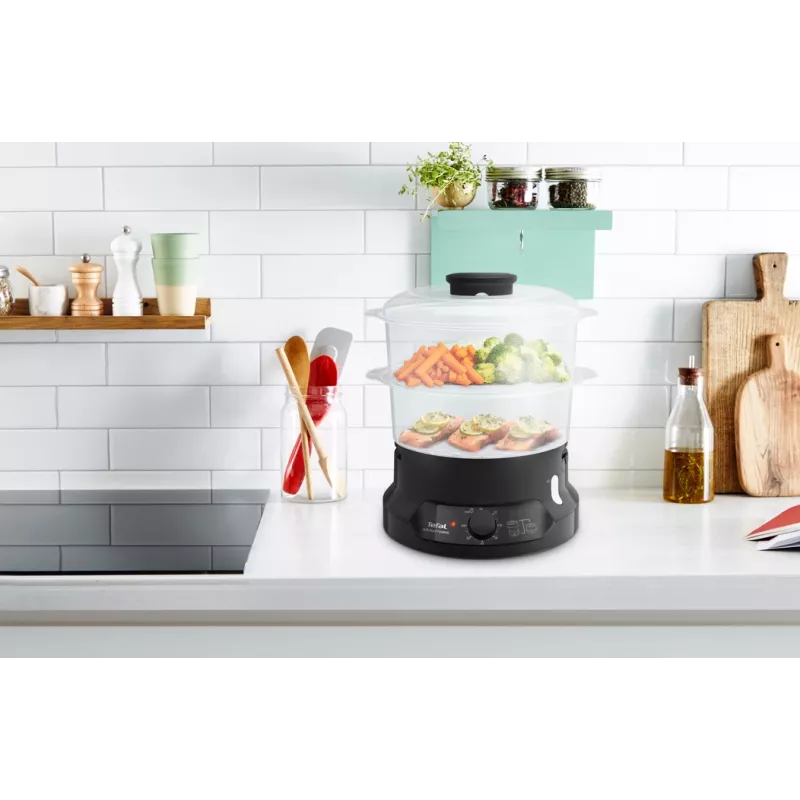 Tefal Minicompact VC139810 vaporiera 2 cestelli a libera installazione 800 W nero