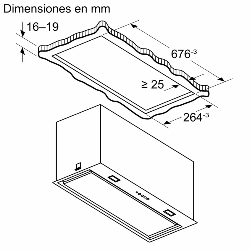 Bosch Serie 8 DLN78PC60 cappa aspirante da incasso nero 590 m³/h