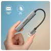 Hub USB AXAGON HUE-STA — barra in alluminio 4 porte, 1× USB-A 5 Gbit/s + 2× USB-A e 1× USB-C 480 Mbit/s, host USB-A, grigio