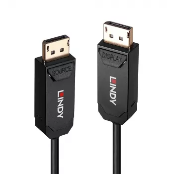 Lindy 10m cavo ibrido in fibra ottica DP 2.0 UHBR10, 10 m, DisplayPort, DisplayPort, connettore maschio, connettore maschio, 7680 x 4320 pixel