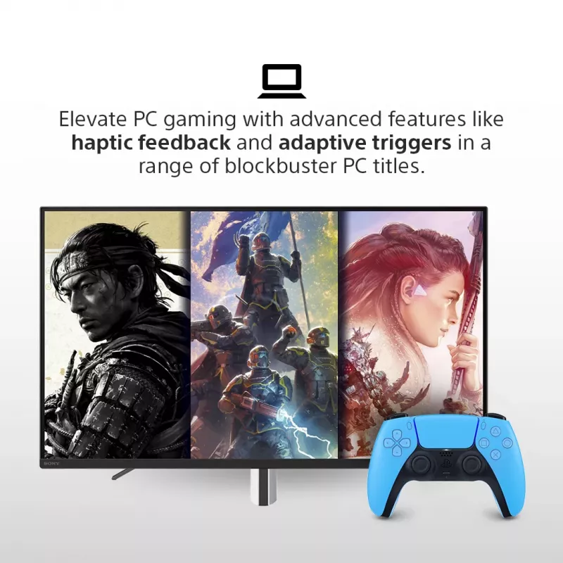 Gamepad Sony DualSense v3 Blu — Bluetooth/USB, USB-C, batteria integrata, compatibile PlayStation 5