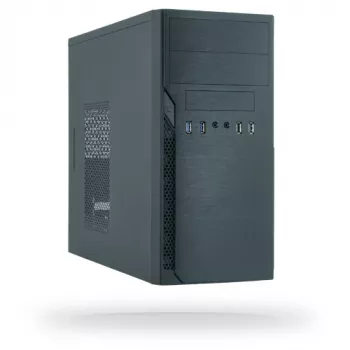 Case PC CHIEFTEC ATX Mini-Tower alluminio spazzolato SECC nero — Micro ATX, 2 vani 3,5