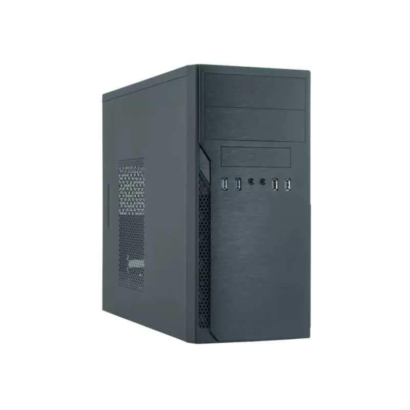 Case PC CHIEFTEC ATX Mini-Tower alluminio spazzolato SECC nero — Micro ATX, 2 vani 3,5