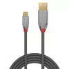 Lindy cavo USB 2.0 Type-A a Micro-B 1 m, Cromo Line, 1 m, USB A, Micro-USB B, USB 2.0, 0,48 Gbit/s, grigio