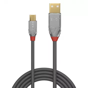 Lindy cavo USB 2.0 Type-A a Micro-B 1 m, Cromo Line, 1 m, USB A, Micro-USB B, USB 2.0, 0,48 Gbit/s, grigio