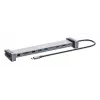 Manhattan dock/hub USB-C con lettore di schede e MST, porte (x7): Ethernet, HDMI (x2 4K@60Hz), USB-A (x3) e USB-C, con Power Delivery (PD) 100 W – richiede caricabatterie USB-C esterno (non incluso). Alimentato via USB (nessun alimentatore esterno necessario) se PD non viene utilizzato