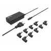Manhattan alimentatore universale per notebook/laptop EU, 65 W, automatico con 9 punte, compatibile con la maggior parte dei laptop, ideale come alimentatore di ricambio, cavo di alimentazione EU, compatibile tra gli altri con: Acer, Asus, Dell, Fujitsu, HP, Lenovo, Samsung, Toshiba e altri