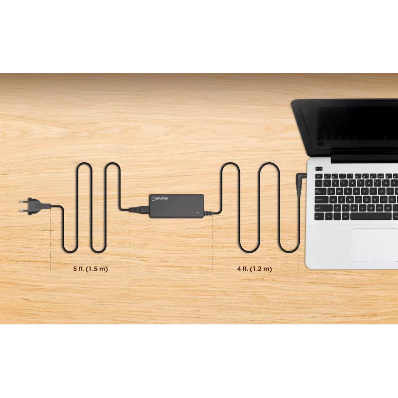 Manhattan alimentatore universale per notebook/laptop EU, 65 W, automatico con 9 punte, compatibile con la maggior parte dei laptop, ideale come alimentatore di ricambio, cavo di alimentazione EU, compatibile tra gli altri con: Acer, Asus, Dell, Fujitsu, HP, Lenovo, Samsung, Toshiba e altri