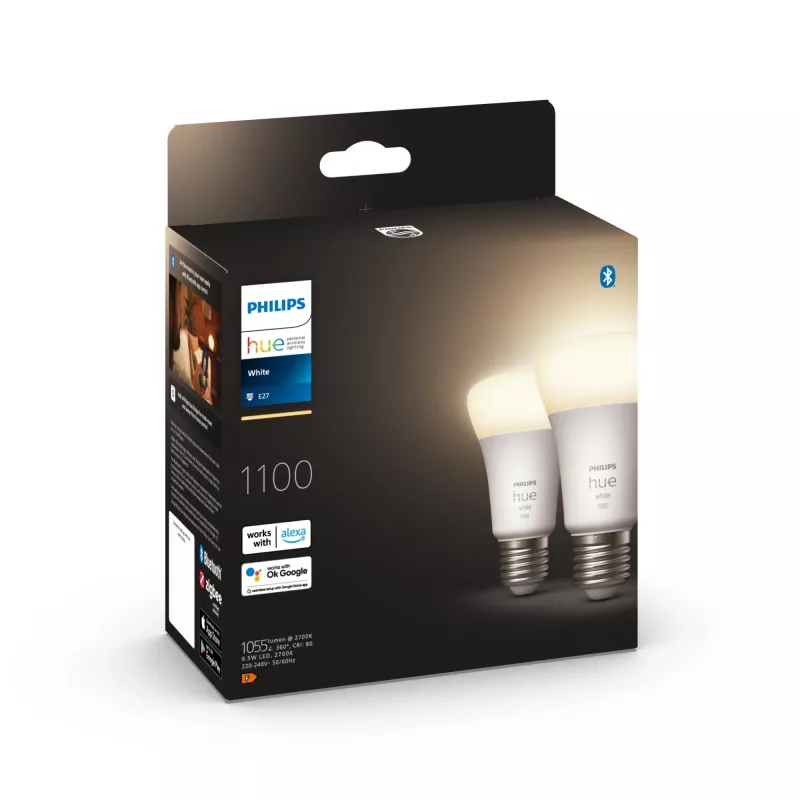 Philips Hue White A60 – lampadina smart – E27 – 1100 (confezione da 2)