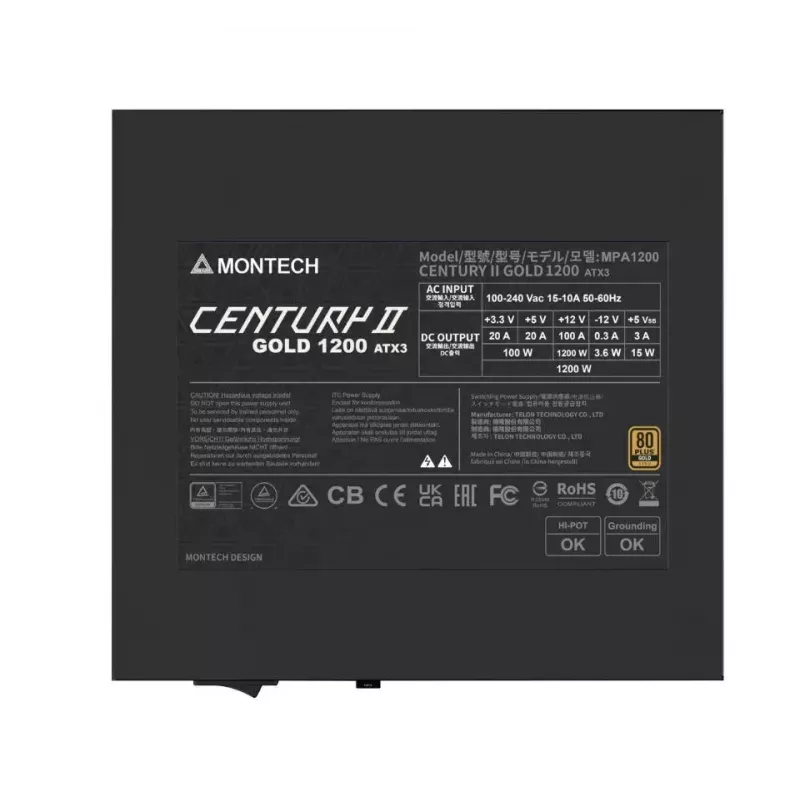 Alimentatore|MONTECH|CENTURY II|ATX|1200 W|CENTURYII1200