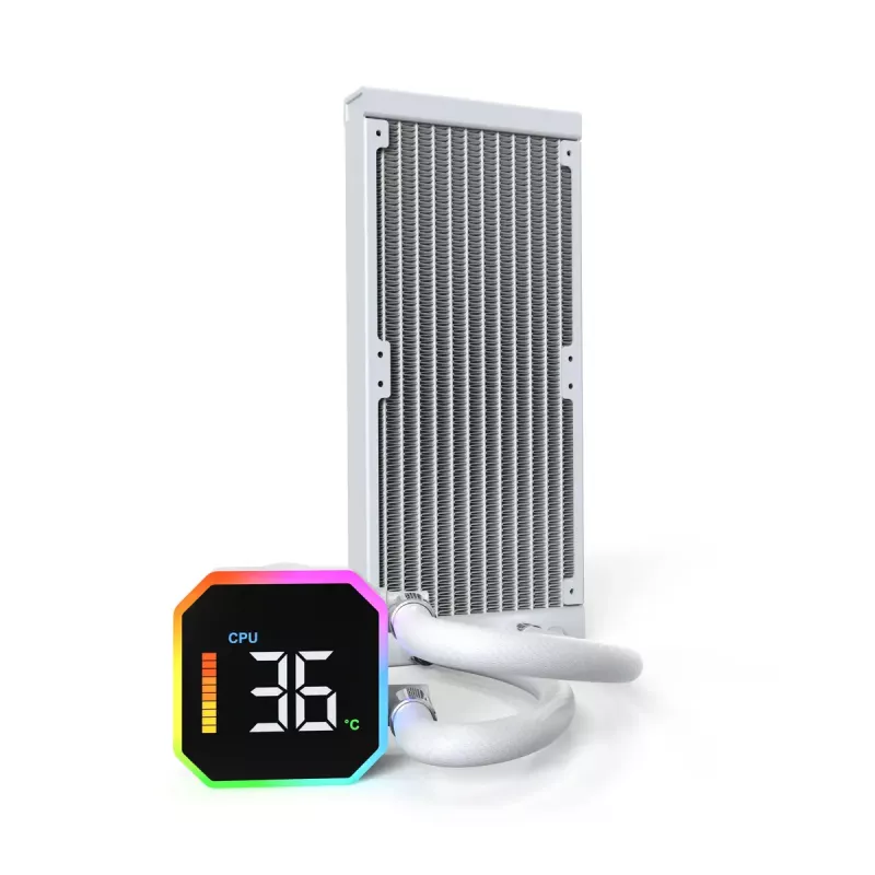 Montech HyperFlow Digital 240 dissipatore liquido all-in-one per processore 12 cm bianco 1 pz.
