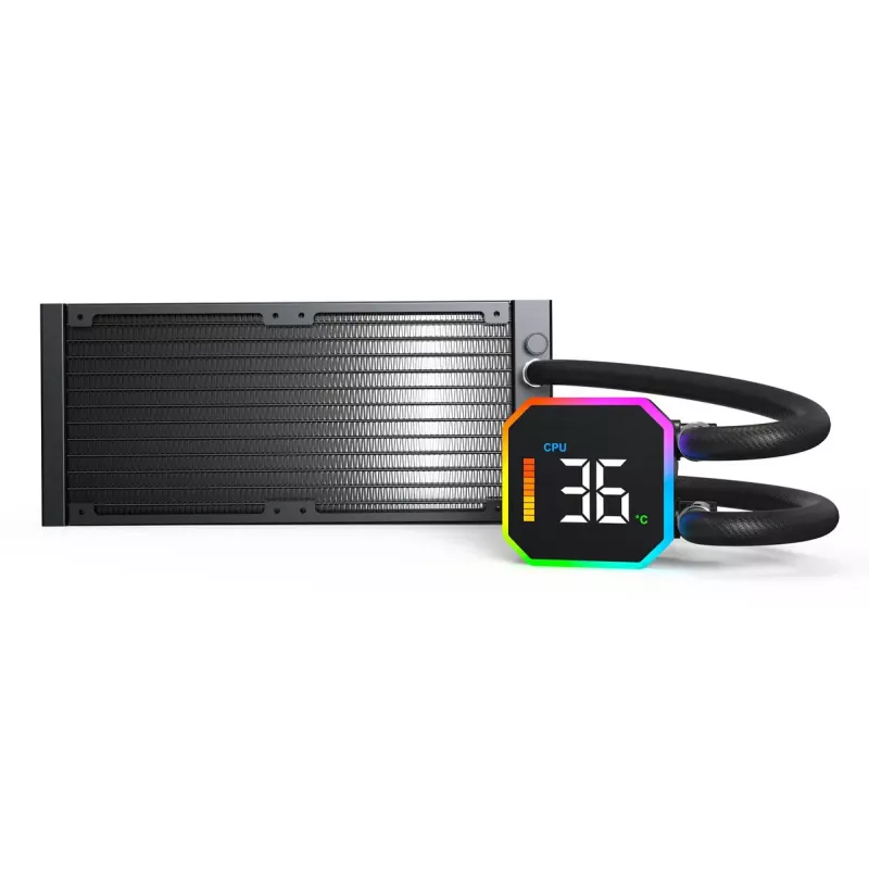 Montech HyperFlow Digital 240 dissipatore liquido all-in-one per processore 12 cm nero 1 pz.