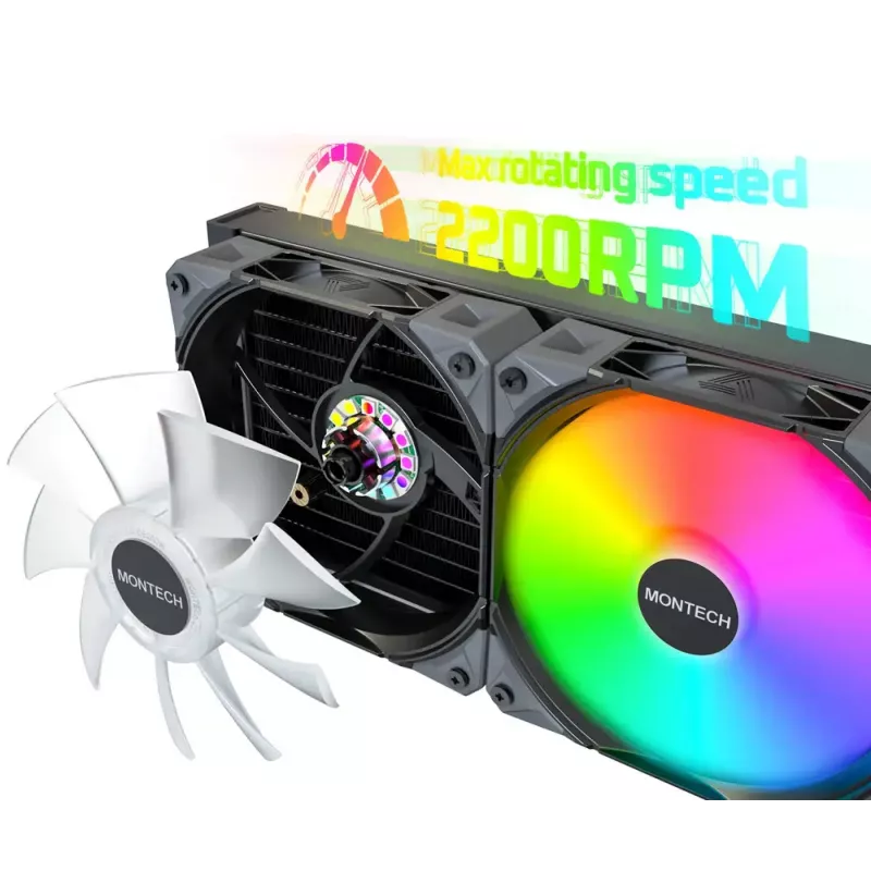 Montech HyperFlow Digital 240 dissipatore liquido all-in-one per processore 12 cm nero 1 pz.