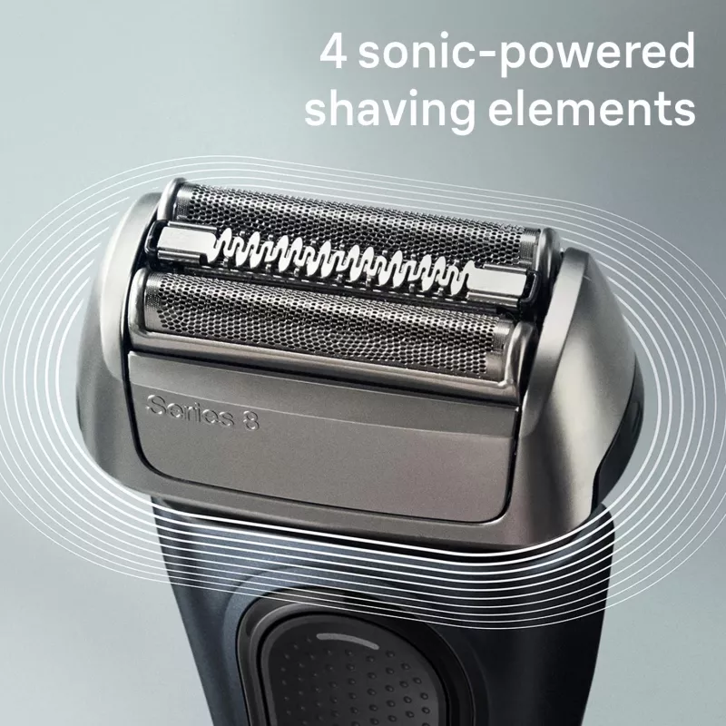 Braun Series 8 8513s rasoio wet & dry con base di ricarica e custodia da viaggio, fjordgrau