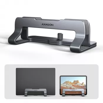 Supporto in alluminio Axagon STND-VG per inserimento verticale di laptop 10
