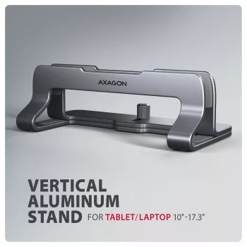 Supporto in alluminio Axagon STND-VG per inserimento verticale di laptop 10