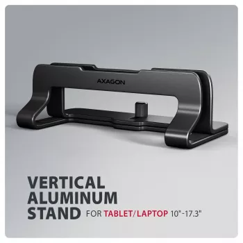 Supporto in alluminio Axagon STND-VB per alloggiamento verticale di laptop da 10