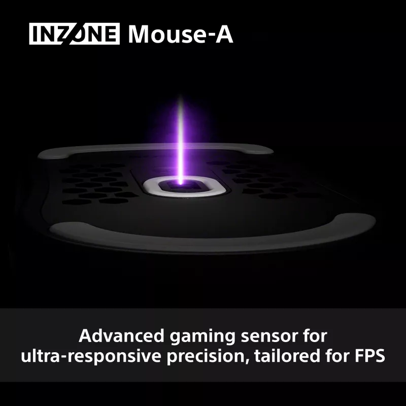 Mouse da gaming wireless Sony INZONE per destrimani RF ottico 30000 DPI, accelerazione 70G, scroll a rotella