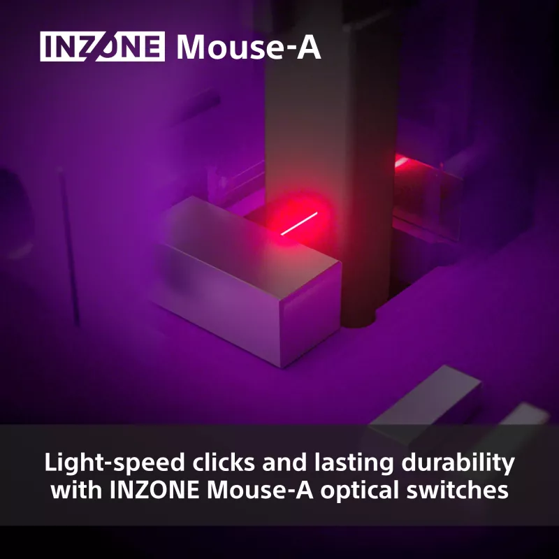 Mouse da gaming wireless Sony INZONE per destrimani RF ottico 30000 DPI, accelerazione 70G, scroll a rotella