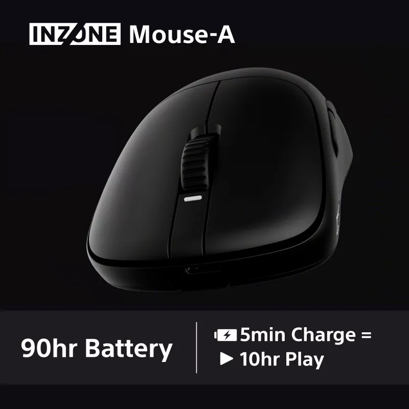 Mouse da gaming wireless Sony INZONE per destrimani RF ottico 30000 DPI, accelerazione 70G, scroll a rotella
