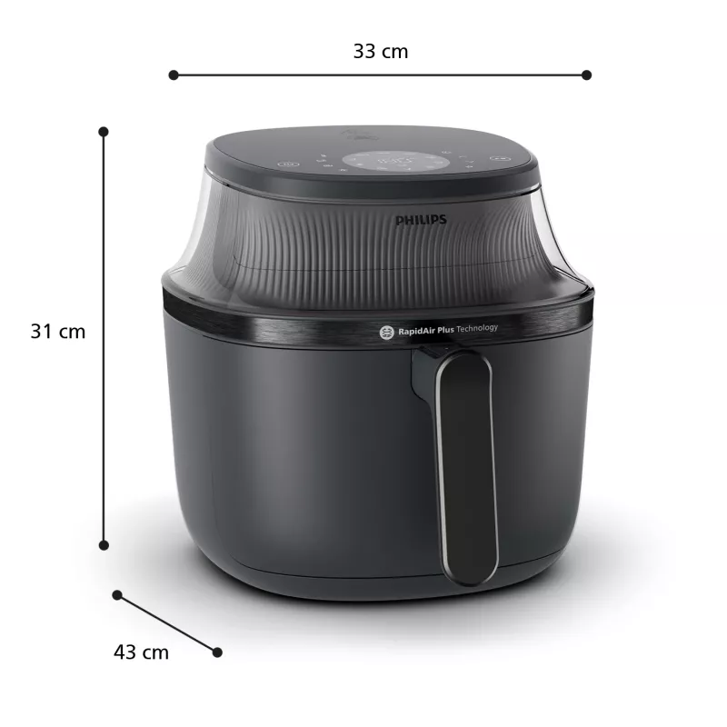Friggitrice ad aria Philips serie 3000 NA330/00 — 6,2 l, 1700 W, touch LED, nera