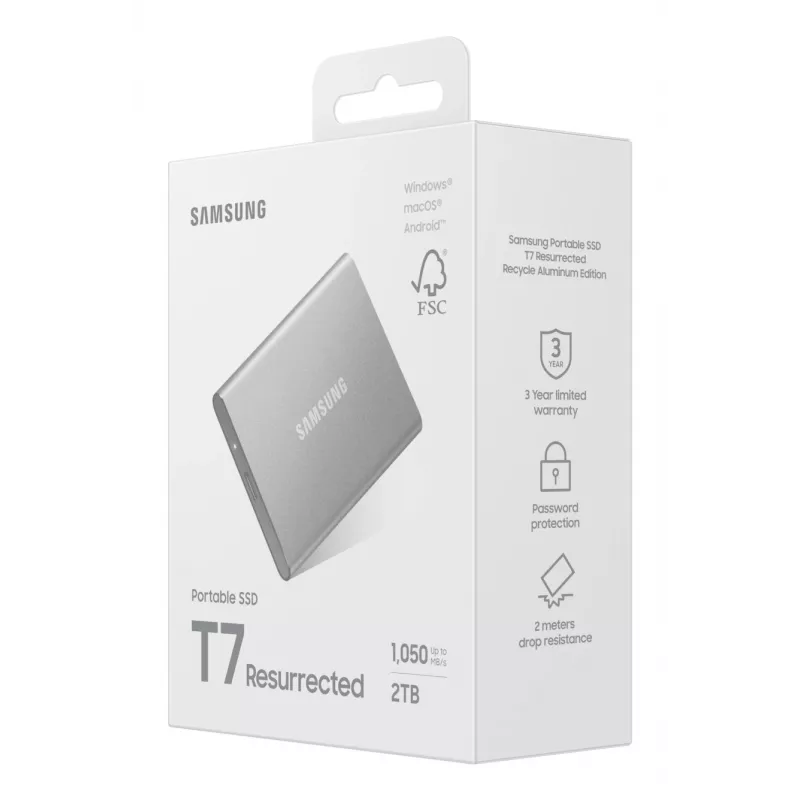 Samsung MU-PD2T0G/WW unità a stato solido esterna 2 TB USB Type-C 3.2 Gen 2 (3.1 Gen 2) argento
