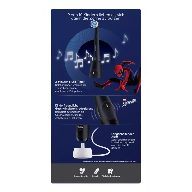 Oral-B iO Kids Spiderman spazzolino elettrico per bambini nero
