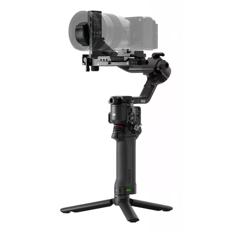 Stabilizzatore per camera DJI RS 5 — alluminio, nero, 30 h di autonomia, 1,46 kg