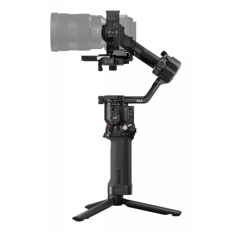 Stabilizzatore per camera DJI RS 5 — alluminio, nero, 30 h di autonomia, 1,46 kg