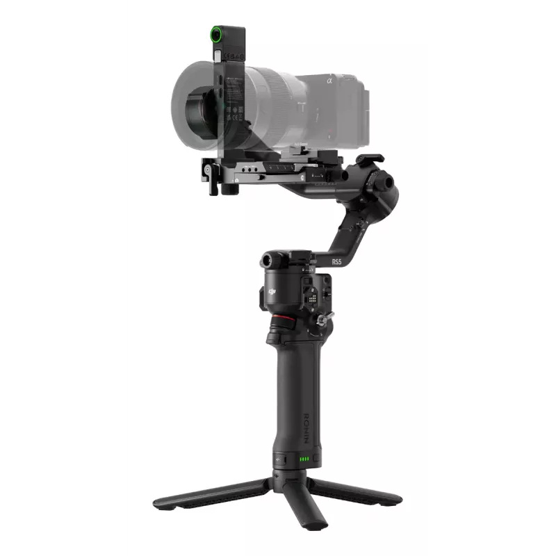 Stabilizzatore per camera DJI RS 5 — alluminio, nero, 30 h di autonomia, 1,46 kg