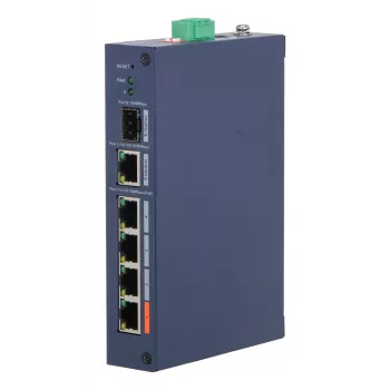 Switch managed hardened DAHUA CHS4106-4ET-60 — 6 porte, 4x PoE 10/100, L2, 4,8 Gbit/s, 8000 MAC