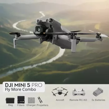DJI MINI 5 PRO Fly More Combo (RC-N3) drone leggero da 249g con sensore 50MP, Lidar, 3 batterie, radiocomando