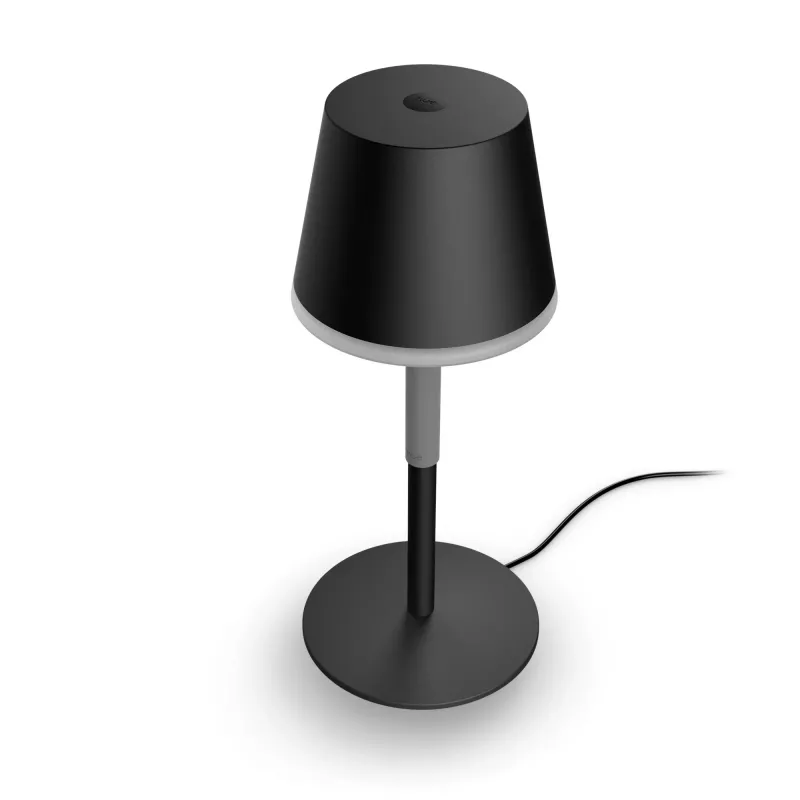 Lampada da tavolo intelligente Philips Hue Go portatile Bluetooth Zigbee nero